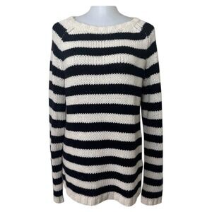 Trovata Birds of Paradise Striped Sweater Cashmere Blend Women Small White Black